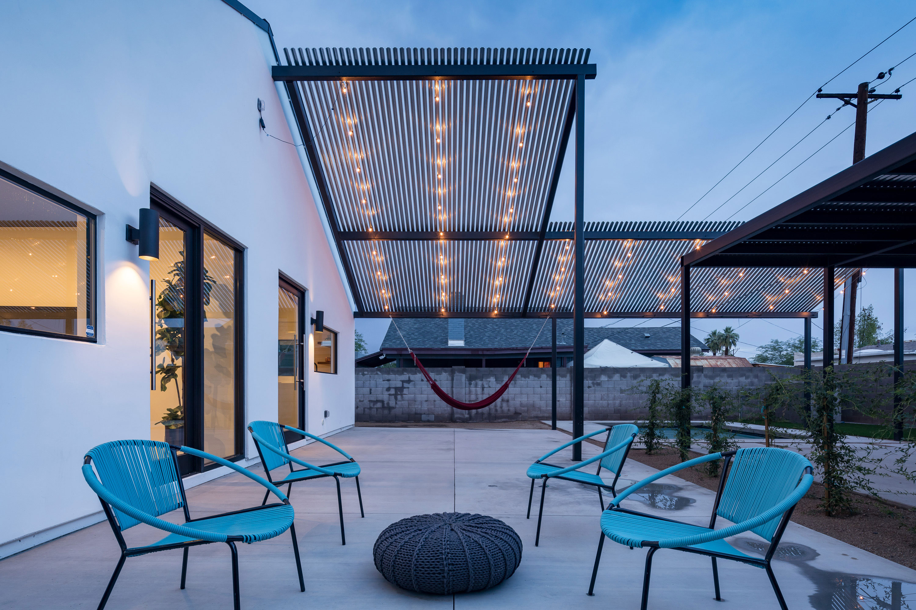 Modern Outdoor Living area Phoenix Historic District